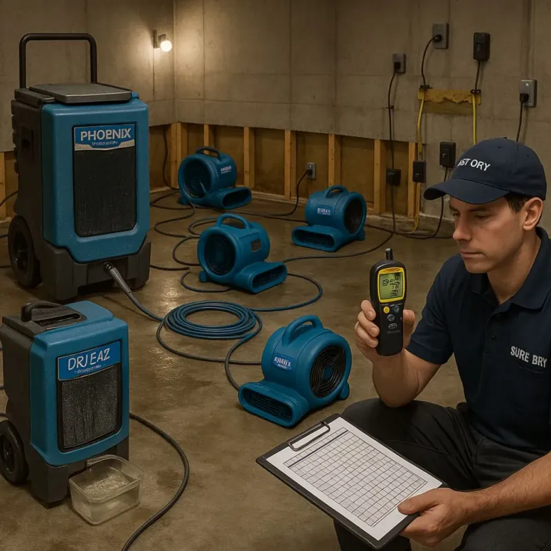 Structural Drying and Dehumidification process in Falmouth, KY